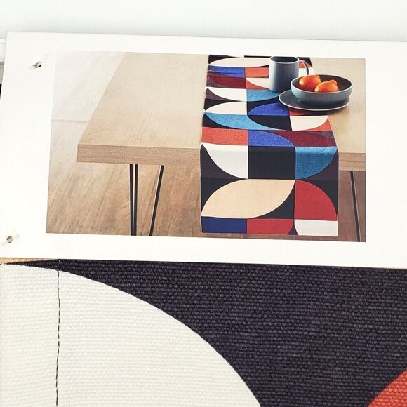 Bed Bath & Beyond Table Runner Cotton Retro Boho Bold Color Block 14”x90” NEW - Picture 6 of 11